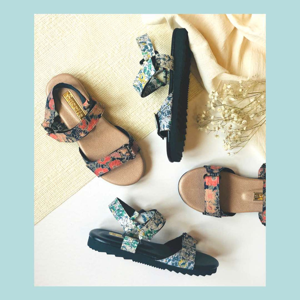 Floral Linen Sandals