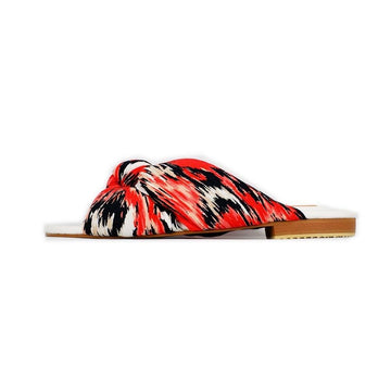 knotted fabric slide sandals 